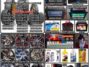 Gomas, baterías de auto y de litio, llantas, pinturas de sprey 53492054, piezas de guagua Yutong, Lada, Peugeot, Tico - Img main-image