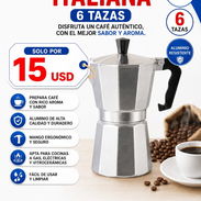 ☕ Cafetera Italiana 6 Tazas - Aluminio + Mango Ergonómico - $15 USD - Img 57275539