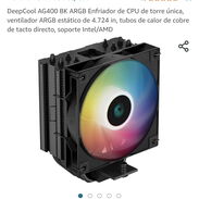 🚥💵70 USDDeepCool AG400 BK ARGB  Intel/AMD tdp 220w  💵80USD upHere S6C Enfriador de aire para CPU LGA 1700 Ready 6 Hea - Img 45427221
