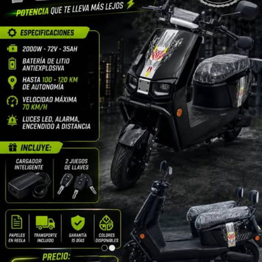 Motos eléctricas: Ava Flamingo, Topmap, Kvitova, Vedca, Yoazaky 707, Scooter fly, Fly racing, Volta X - 8/9
