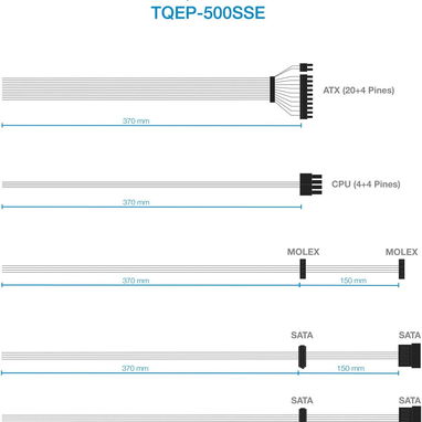 fuente new tooq 500w en caja sellada 4+4=8 pines cpu fan grande-53906374 35usd -4sata y 2 ide-24pines - Img 120607127