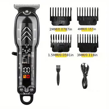 Máquinas de pelar recargable kit profesional transparente para cortar el pelo, cortapelos eléctrico vintage estilo pompa - 8/8