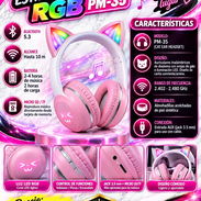 AUDIFONOS ESTILO OREJA DE GATO RGB PM-35, NUEVO EN SU CAJA CON ENTREGA DE FACTURA Y GARANTÍA. VARIEDAD DE AUDÍFONOS - Img 57920474