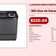 LAVADORA SEMIAUTOMÁTICA MILEXUS 9KG . - Img 56933277