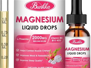 Suplemento de glicinato de magnesio de 500 mg, gotas líquidas de glicinato de magnesio con malato de magnesio, taurato, - Img main-image-45845656