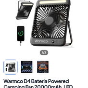 Warmco D4 Bateria Powered Camping Fan 20000mAh, LED* - Img 57969532