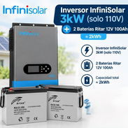 Inversor infinisolar de 3kw (solo 110v) + 2 baterías Ritar 12v 100amp para ~2kWh Súper combo - Img 57484234