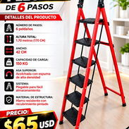 ESCALERA DE MANO DOMÉSTICA PLEGABLE DE 6 PASOS, FACTURA Y GARANTÍA. VARIEDAD DE ARTÍCULOS DE FERRETERÍA TODOS NUEVOS - Img 57227933