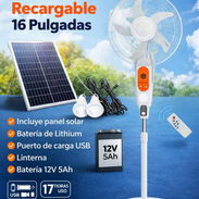 Ventilador Recargable de pedestal DISA con panel solar y dos bombillos. - Img 55066314