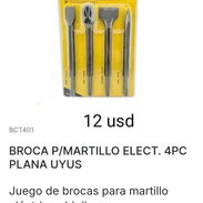 Broca p/martillo eléctrico,4 pzas plana.Uyustools - Img 57731950