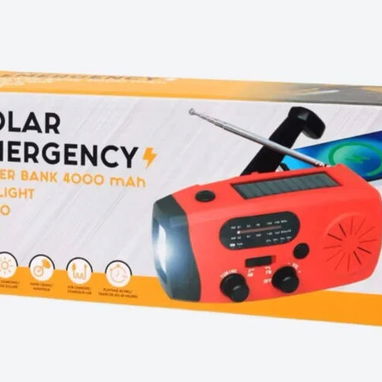 $35 usd Radio de emergencia. Sirve de PowerBank 4000mAh. Carga solar. Linterna. - 2/3