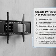 Soporte TV 32-86" ROYAL $60 | Envío Gratis y Garantía | Acero 60kg VESA 400x600 - Img 57669476