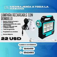 LÁMPARA RECARGABLE CON BOMBILLO - Img 55303441