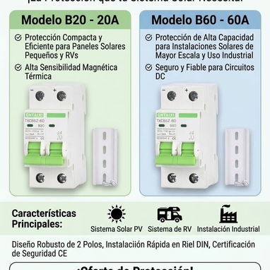 Breakers DC 2 Polos para Protección Solar Profesional! - Img 117397935