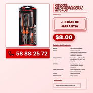 JUEGO DE DESTORNILLADORES Y PINZA PROFESSIONAL MS-24001 VPT -0097 - Img 57842486