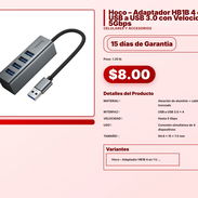 Hoco – Adaptador HB1B 4 en 1 USB a USB 3.0 con Velocidad 5Gbps . - Img 57563960
