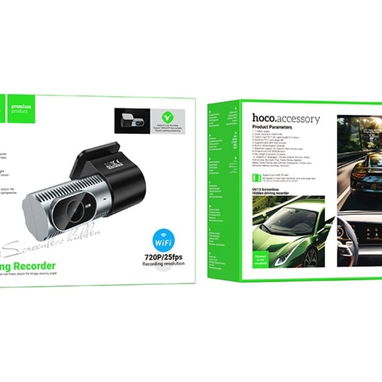 Cámara oculta de conducción Hoco DV13 🚘 720P con WiFi y Control desde App 🌐 Cámara para autos - Img 125950093