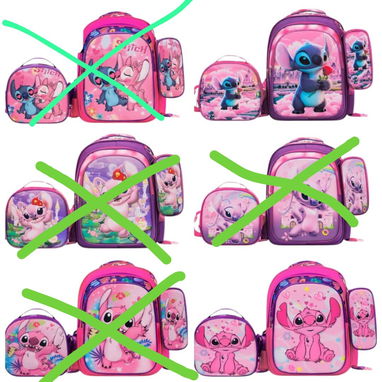 Set de mochilas de niña Stitch, princesa, frozen - Img 123283490