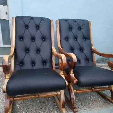 Sillones de madera capitoneados - 5/9