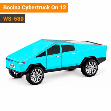 Bocina Bluetooth Cybertruck WS-580 - Parlante Portátil con Radio FM, USB, TF y TWS, Color Naranja y Azul en 40 usd - 2/2