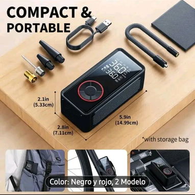Compresor portatil recargable para carro, motos, bicicletas, pelotas. 45 usd_Arroyo - Img 120207013