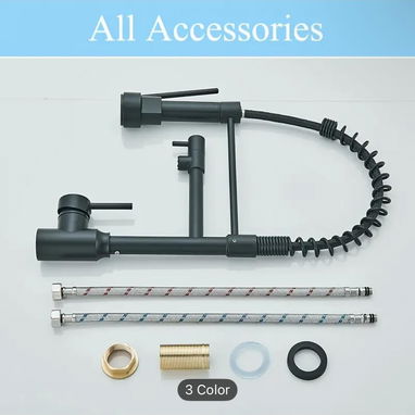 Llave mezcladora de fregadero negra - Img 116855359