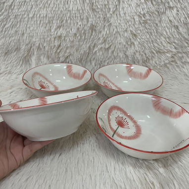 🍬🍮 SET DE 4 DULCERAS O TAZONES PEQUEÑOS – CRISTAL/LOZA, BLANCOS CON DISEÑOS – 4 500 CUP - 3/4