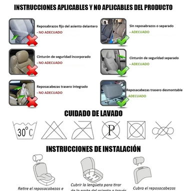 Fundas para 5 asientos de automóvil 9 piezas universal - Img 117650037