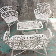 Rebaja a 150.Vendo juego de muebles de hierro( sofa, 2 sillas con brazos y 1 mesita) para exteriores, jardín y terrazas. - Img 55709739