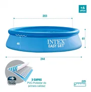 Piscina inflable redonda azul 2.44 m x 61 cm - Img 49688126