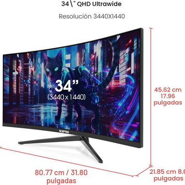 📞53884600.🎇 Monitor Curvo Ultra Ancho Sceptre 34” WQHD 180Hz🎇 Mensajería disponible.🚴 - Img 120109056