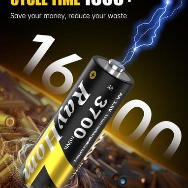 ‼️Pack de 12 Baterías AA Recargables de Litio 3700mWh 🔋 ‼️ - 3/4