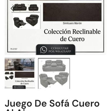 Juego De Sofa Cuero al Aire - Img 126003459