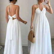 Vestido blanco largo, talla M - Img 57708268