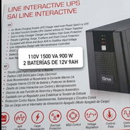 PROTECCIÓN Y RESPALDO BACKUP NUEVO EN CAJA 110V 1500 VA 900 W + (2 BATERÍAS INCLUIDAS DE 12V 9AH) - Img 57456619
