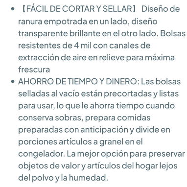 100 Bolsas selladoras de alimentos al vacío 🌐 - 6/6