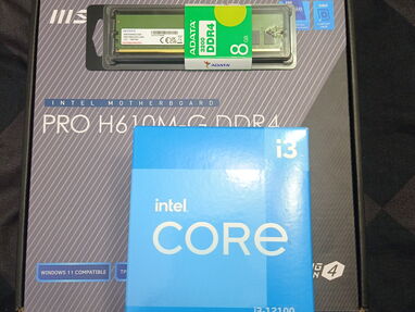 Kit 12ma GEN Board MSI Pro H610M-G+Micro i3/12100/3.2GHZ/12MB+8GB Ram/3200 MHZ/New Sellado/(5271.uno7.nueve7) - Img main-image-44983044