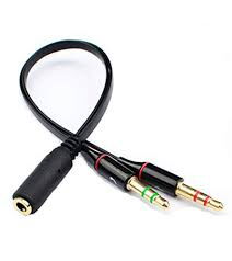 Cable Divisor de Audio para PC de 3,5mm Audifonos Microfono - Img main-image