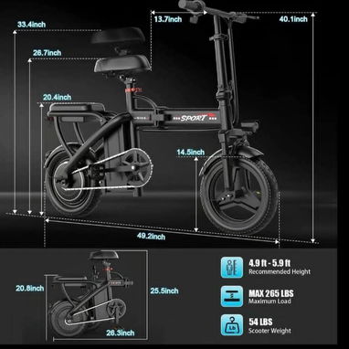 🚲 Bicicleta eléctrica plegable -E-Bike Sport - 3/4