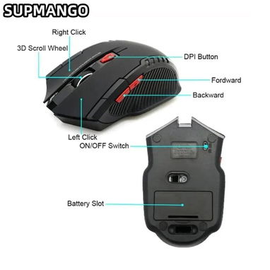 Mouse inalambrico nuevo en su caja 6 botones usa 2 pilas AAA - Img 97846935