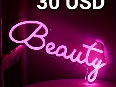 Cartel lumínico LUZ led Rosada neón Beauty ideal para decorar cualquier espacio o negocio - Img main-image-45625418
