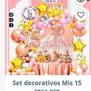 Set decorativo mis 15 rosa oro - Img 53483546