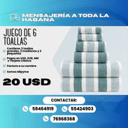 JUEGO DE 6 TOALLAS – 20 USD 🛁 ✨ Incluye: 6 piezas - Img 57975244
