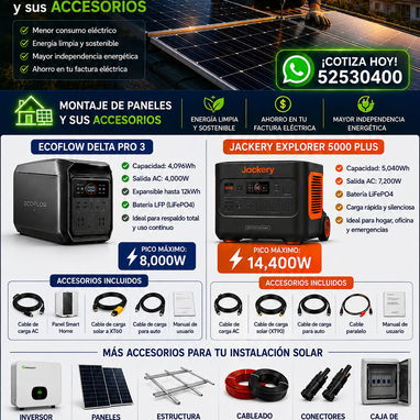 Se realizan montajes de paneles solares con todos sus accesorios ya sea con baterías e inversores o con estaciones!!! - Img 121801572