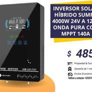 Inversor Solar Híbrido SUMRY 4000W 24V a 120V Onda Pura con MPPT 140A y Pantalla LCD Táctil - Img 56907226