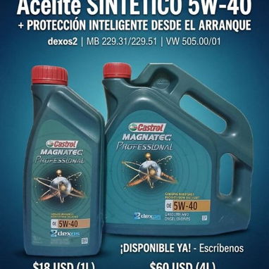 🏆 *"Castrol MAGNATEC 5W40 OE 4L | Protección Imantada + Ahorro • - Img 125025352
