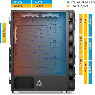 Montech X3 Mesh Torre ATX RGB Negra - 5/8