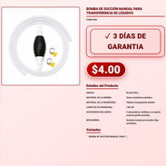 BOMBA DE SUCCIÓN MANUAL PARA TRANSFERENCIA DE LÍQUIDOS . - Img 57892272