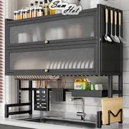 Platero con closet de doble puerta en negro.  Medidas: 97 cm altura x 30 profundidad x 85 cm ancho. Material resistente. - Img 52375976