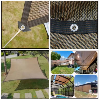 Toldo malla para sombra marrón 2×7m - 2/2